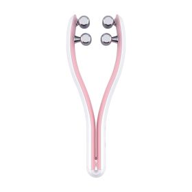 Micro-current Double-sided Three-dimensional Roller Face Slimming Beauty Instrument (Option: Light Pink-English)